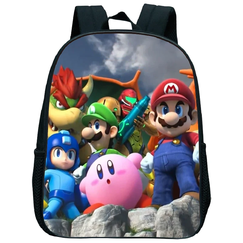 New Hot Super Mario Smash Bros Children School Bag Baby Small School Bags Kindergarten Schoolbag Cute Kids Backpacks Kawaii - Цвет: 10