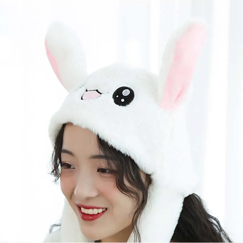 

Newly Rabbit Pinching Ear Hat Vocal Flashing Hat Plush Airbag Ear Pop-up Cute Dance Toy FMS19