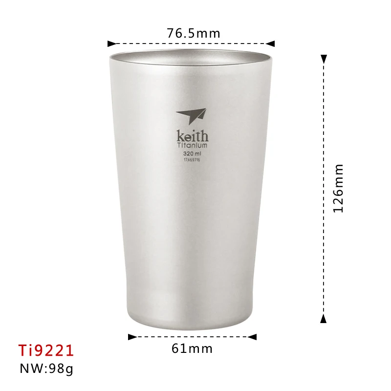 Caneca de Café do Copo de Chá Canecas de Viagem de Acampamento ao ar Livre de Beber para o Chá de Café Festa de Natal Keith Titanium Caneca Cerveja Suprimentos Bar 4 Louça para ar livre
