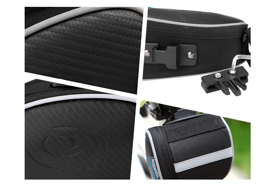 Excellent ROSWHEEL Bicycle Saddle Bag Seat Post Storage Tail Pouch Cycling MTB Road Bike Rear Pannier Back Package Tool bags Accessories 13