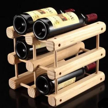 

5pcs/lot Retro Style DIY Creative Wine Shelf personality Wooden Wine Racks Barware Display Shelf