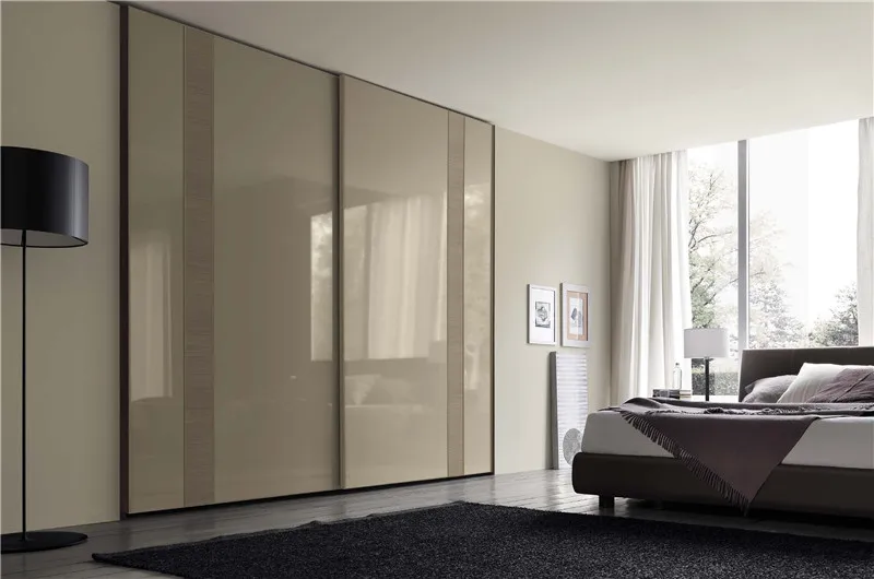 

modern wardrobe sliding door white lacquer door customized closet