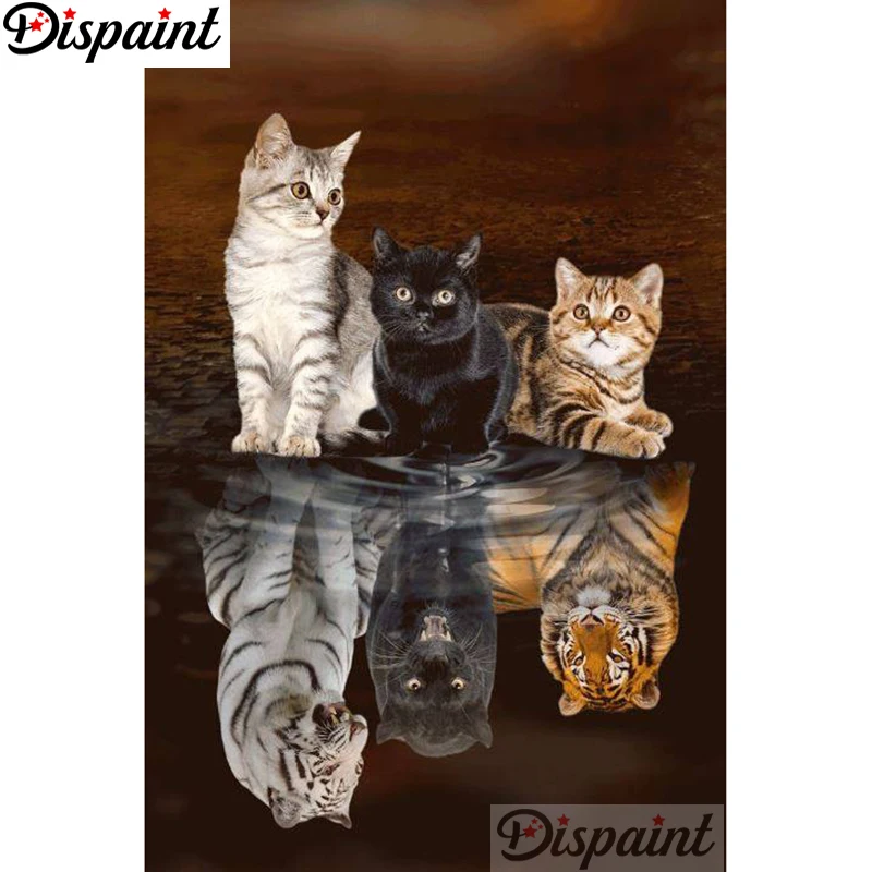 

Dispaint Full Square/Round Drill 5D DIY Diamond Painting "Animal cat scenery" Embroidery Cross Stitch 5D Home Decor A18434