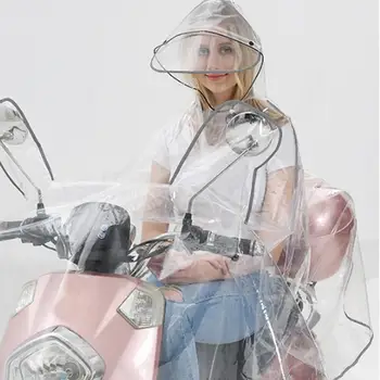 

MTB Motorcycle EVA Raincoat Full Waterproof Protection Rainwear For Backpack Fully Transparent Double Hat Brim Reflective