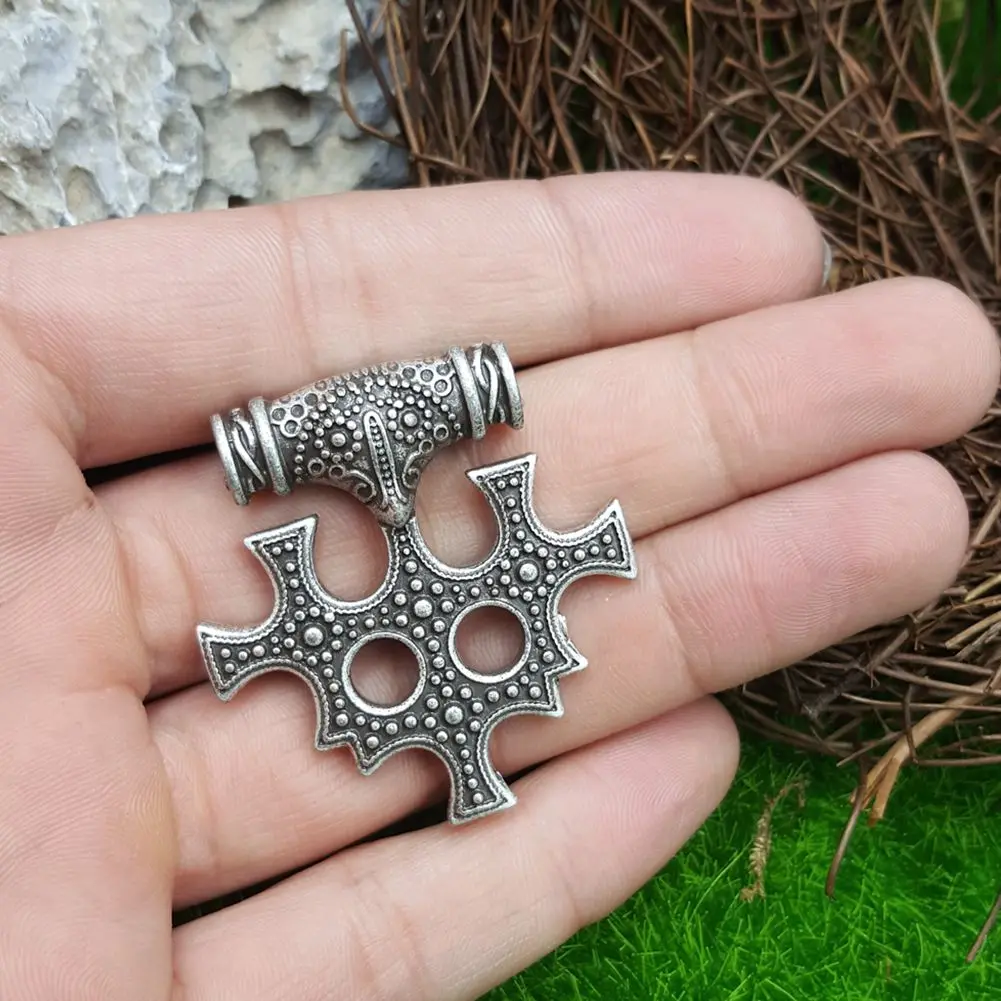 Кожаное колье с кулоном в стиле викингов Thors Hammer viking cross Mjolnir Hiddensee скандинавский
