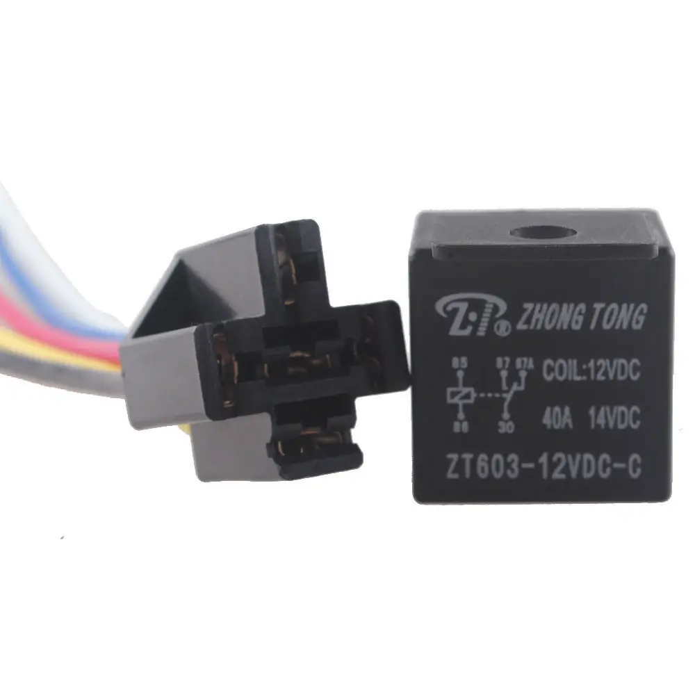 Ee Support 12v 40a 40 Amp Spdt Relay 5 Pin 5p Wire Socket