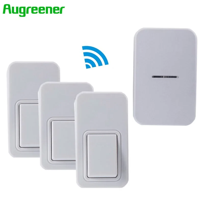

Waterproof Wireless Doorbell 220V Romote Electric LED Light Wireless Bell 3Transmitter+1Receiver Door Chime Kit for The Deaf/Old