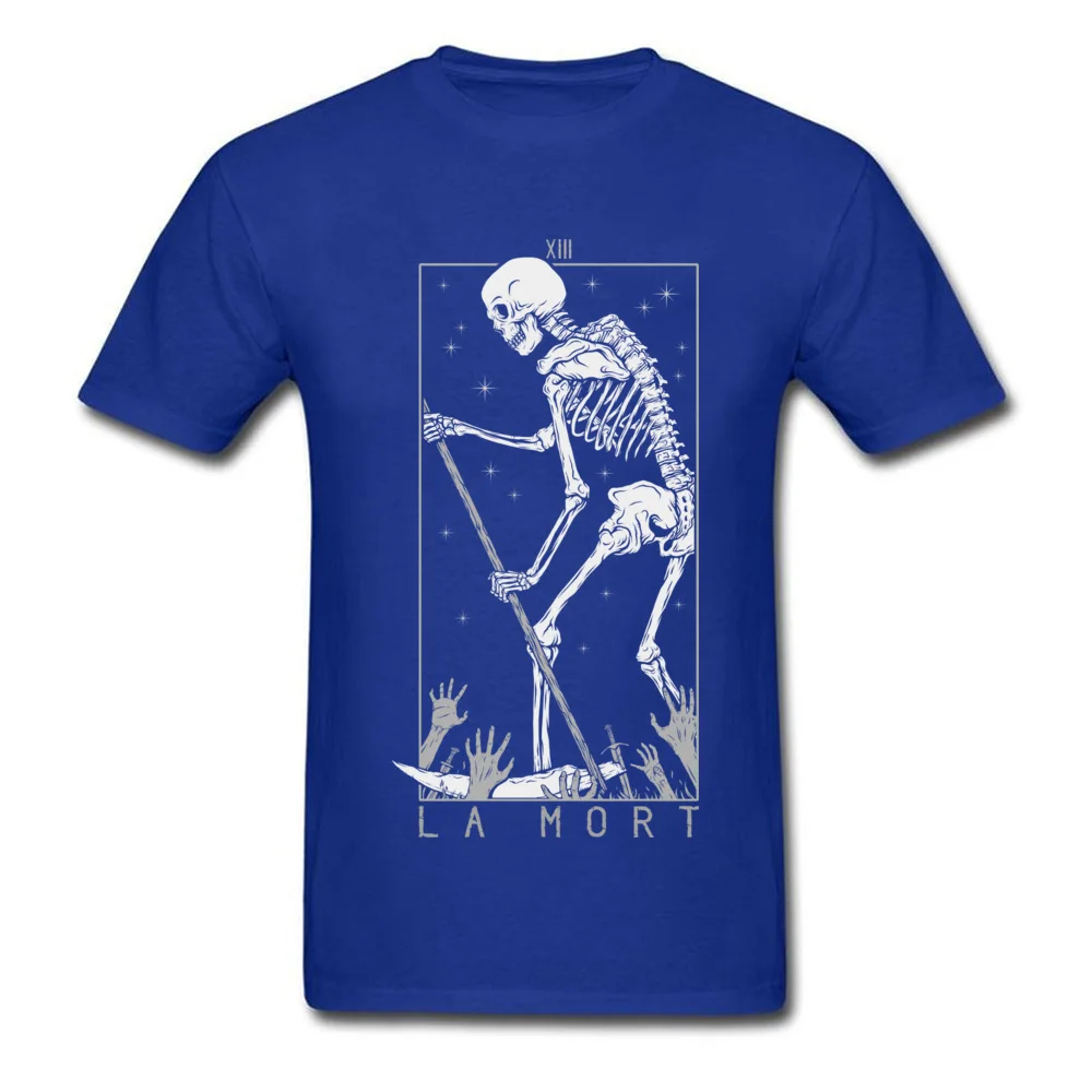 Prevalent La Mort Casual Short Sleeve Tshirts Summer/Autumn Round Collar 100% Cotton Tops Shirts for Male Tees Europe La Mort blue