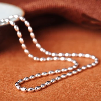 

S925 Sterling Silver Necklace 19inch Beads Women Necklace