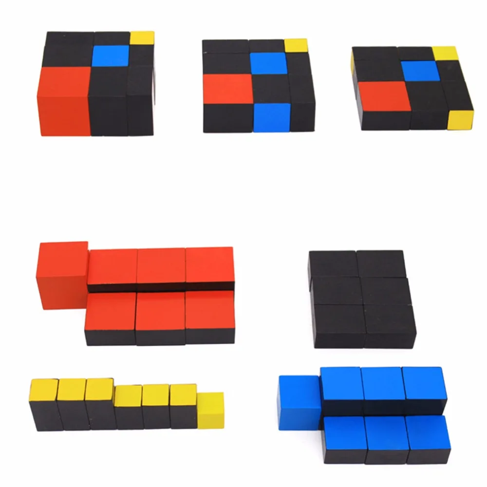 Trinomial de Madeira para Crianças Aprendizagem Precoce Brinquedos Educativos Montessori Cubo Pré-escolar Formação Ótimo Presente 9 Aprendizagem precoce brinquedos educativos montessori cubo trinomial