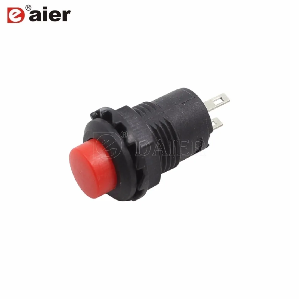 

10PCS 12mm Push Button Switch ON/OFF Latching Locking Maintained 1A 250VAC Pushbutton Switches 2PIN DS-228 Thread Multicolor