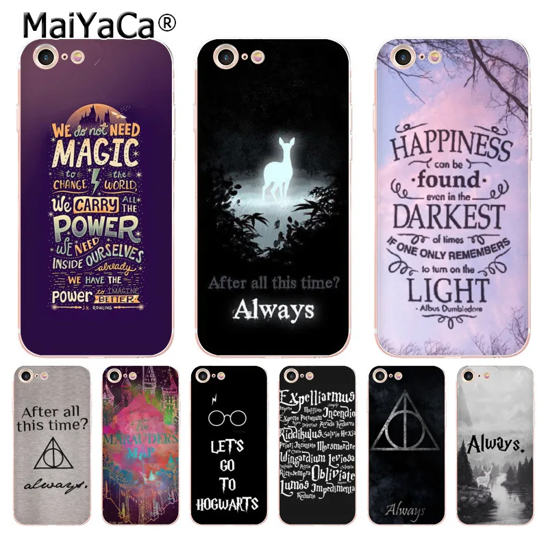 

MaiYaCa Harry Potter always quotes Classic Phone Accessories Case for iPhone 8 7 6 6S Plus XS MAX XR 10 5 5S SE 5C case Coque