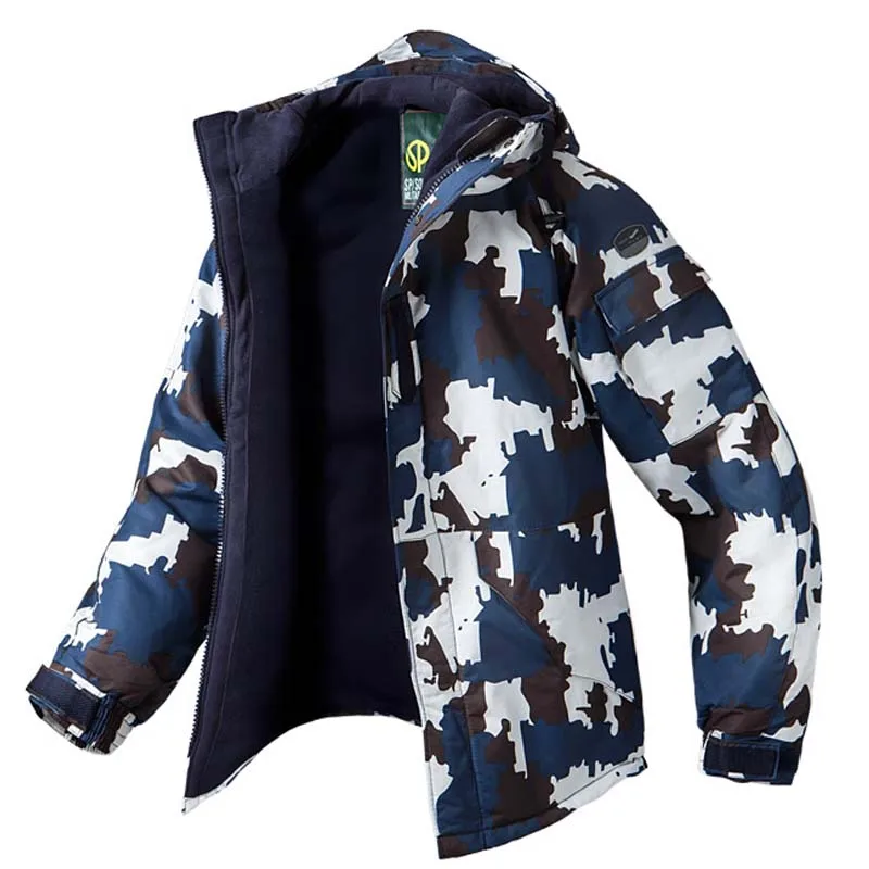 Премиум "SouthPlay" Зимний Сезон Водонепроницаемый 10000 мм лыж и сноуборд синий Camoflage согревающие куртки - Цвет: Dark Blue Jacket