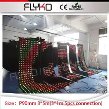 P9 mini, 5 шт., 3 м, высокая на 1 м ширина, подключение 3*5 м, горячая новинка, светодиодный видео занавес, большой сценический показ, декорация, видео экран