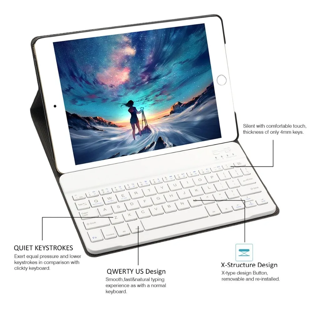 Чехол для iPad Bluetooth клавиатура со съемной клавиатурой для iPad Pro 9,7 Air 1/2 клавиатура A1893 A1954 A1822 A1823