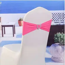 Stretch Elastic Wedding Chair Cover Spandex Band With Buckle Slider Free Tie Sashes Bow Hearted Bows Decorations Wholesale