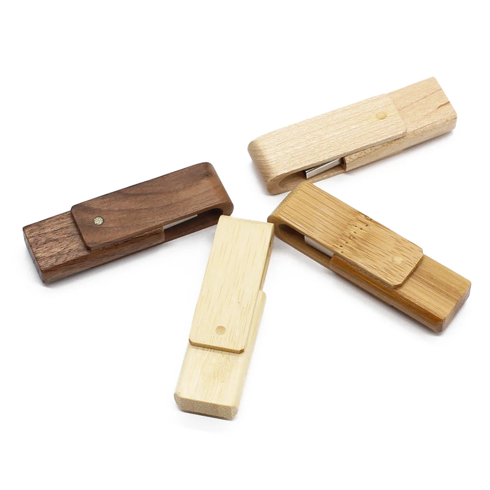 

Real Capacity Wooden 64GB USB Flash Drives Rotating Pen Drive 128MB 16GB 32GB Wood Pendrive Flash Disk Best Gifts for Friend