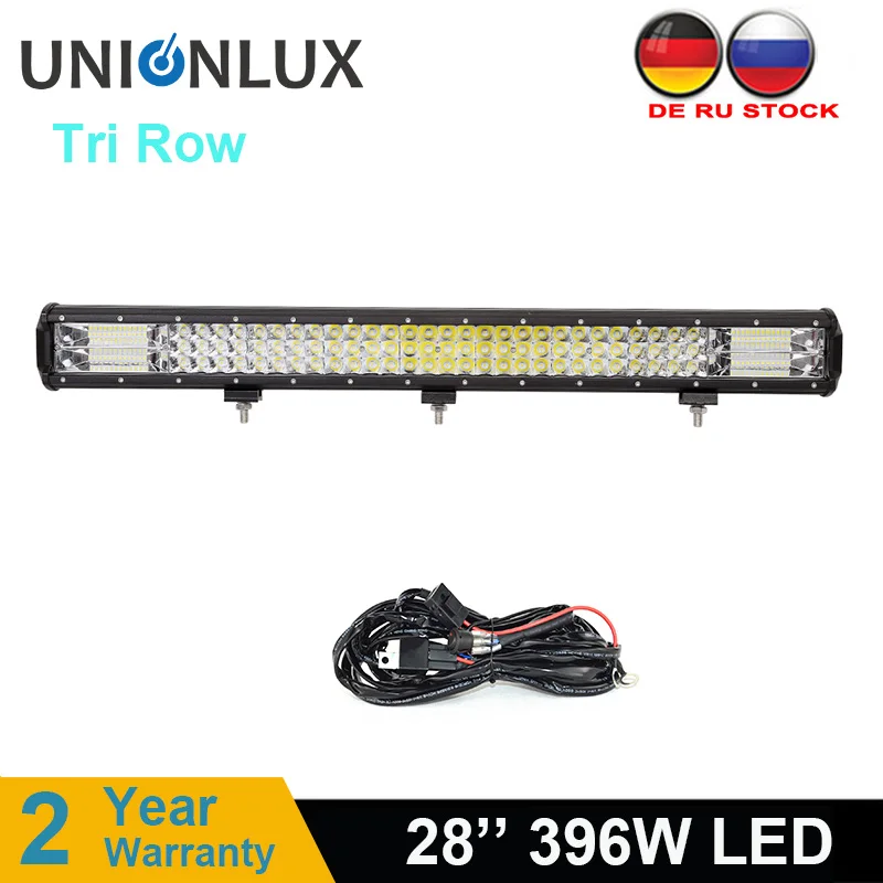 NEW LED Bar 28 inch Light 396W 3 Rows Work Combo Beam for Driving Offroad Boat Car Tractor Truck 4x4 SUV 12V 24V | Автомобили и