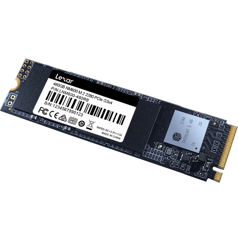 Lexar NM600 3D NAND SSD 480 ГБ M.2 2280 NVMe PCIe Gen3x4 Внутренний твердотельный накопитель HDD жесткий диск для ноутбука