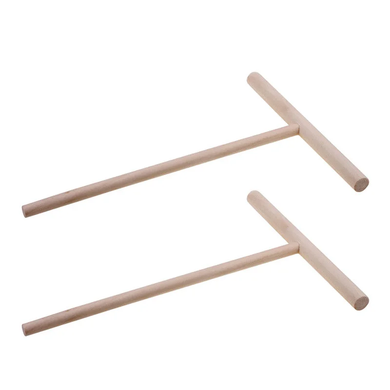 

Practial T Shape Crepe Maker Pancake Batter Wooden Spreader Stick Home Kitchen Tool Kit DIY Use