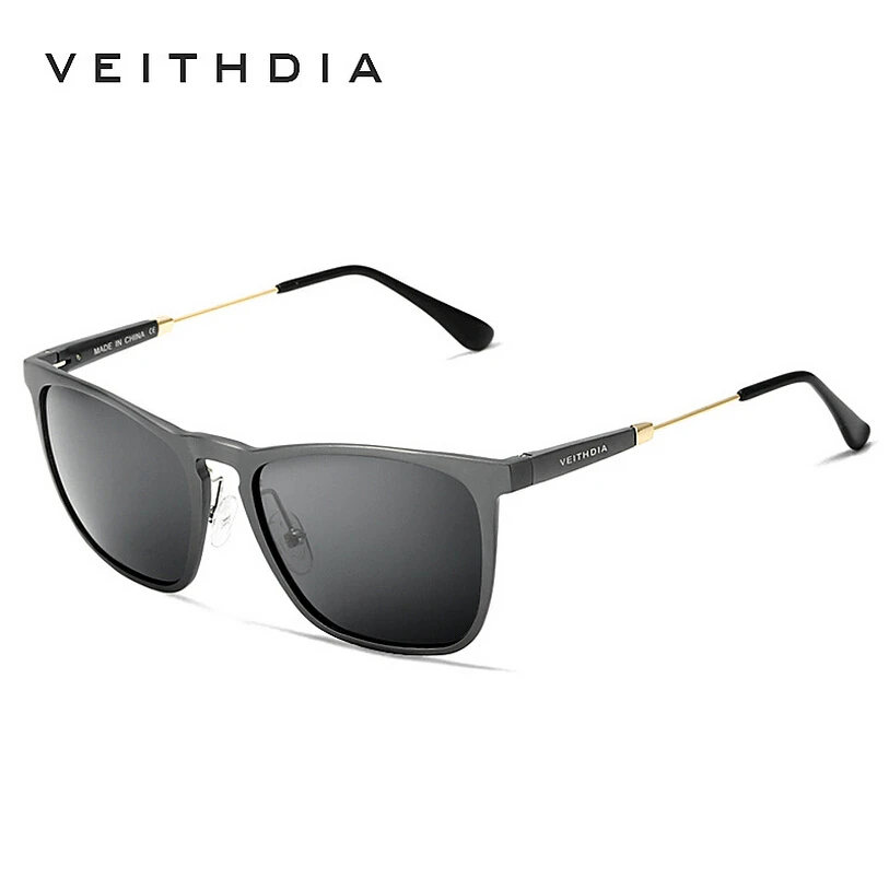 

2016 Mens Square Retro Aluminum Mirrored Sunglasses Polarized Vintage Eyewear Accessories Sun Glasses Blue Lens 6368 VEITHDIA