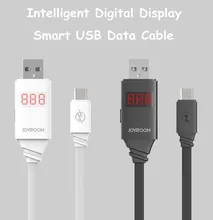 JOYROOM JR-ZS200 1M Intelligent LED Digital Display Data Cable Charging Cable Retail Packing For iPhone 5 6 6 plus Android phone