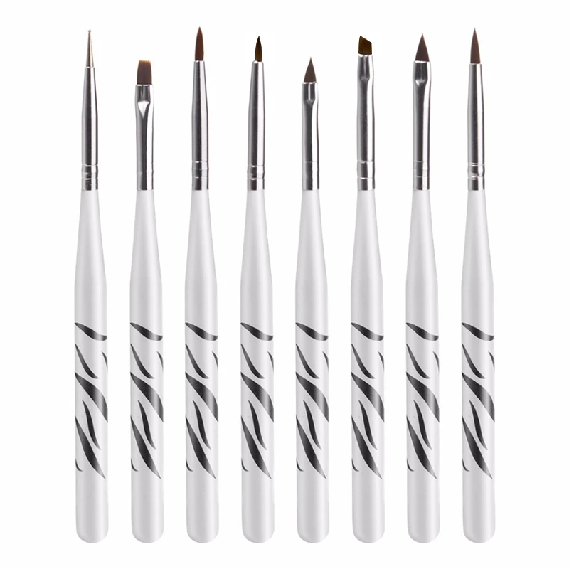 

8 Pcs Professional Nail Art Brush Set Manicure Design Multifunctional Wooden Handle Professional Nail Brush DIY Nail Tools