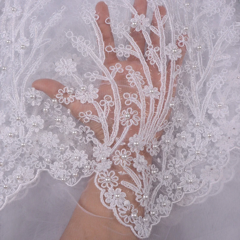 

2018 French Embroidered Mesh Lace Fabric White Color African Lace Fabric High Quality Guipure Lace For Nigeria Lace Wedding 936