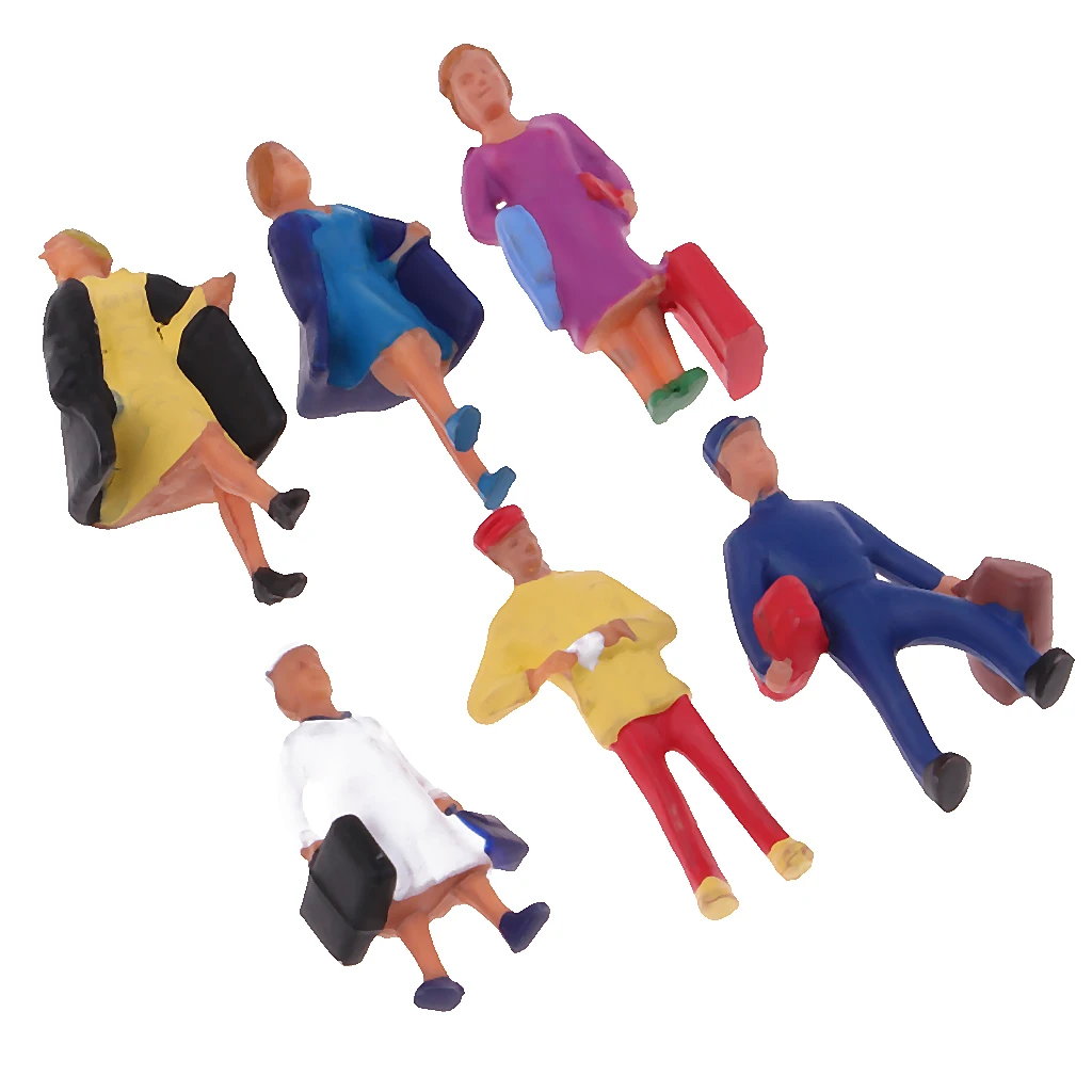 48x Miniatur Menschenfiguren Modell für Zuglandschafts Layout Dekor 1/87 HO