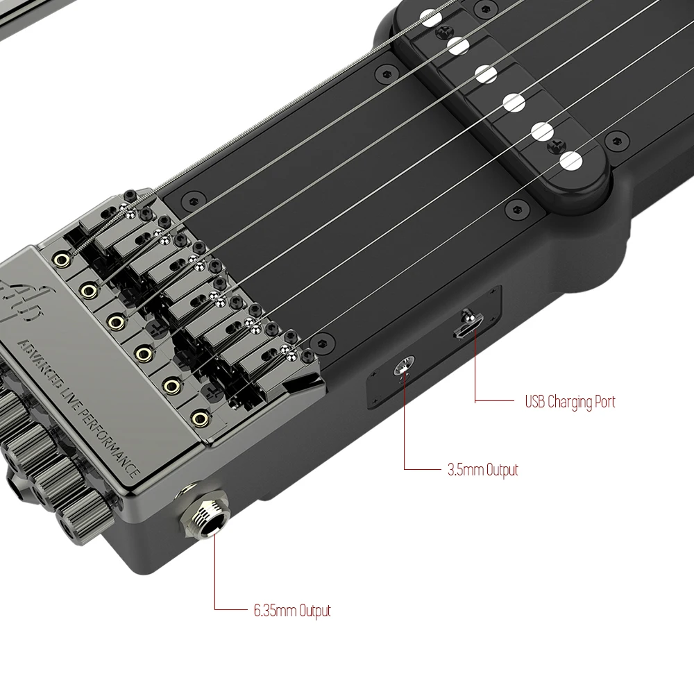 ALP FT-221S портативный складной Безголовый дорожный электрогитара Встроенный тюнер усилитель для наушников перезаряжаемая литиевая батарея