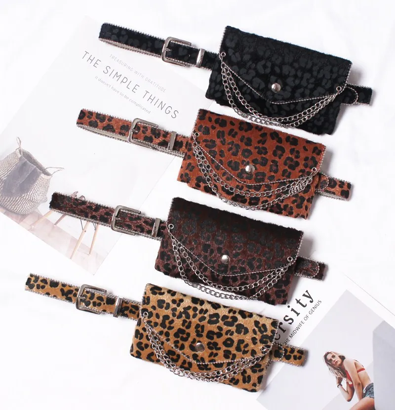 Модные новые леопардовые женские ремни с цепочкой, осенние модные женские мини-сумки
