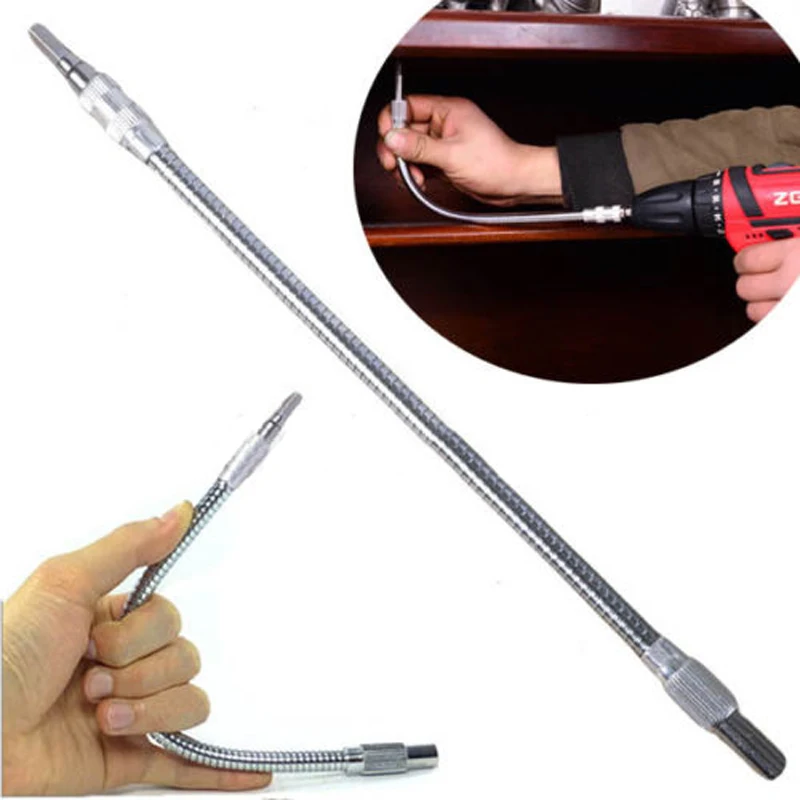 1/4inch 300mm Hex Flexible Hose Screwdriver Flex Extension Bar Holder Socket Tools