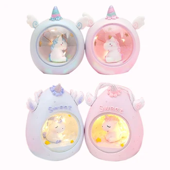 

Ins Cartoon Unicorn Lamp LED Night Light Luminaria Baby Nursery Night Lamp Unicorn Toy Dolls For Baby Kids Gift Home Decoration