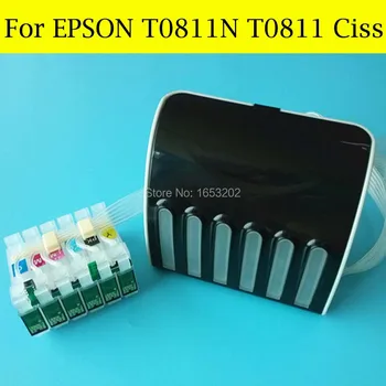 

6 Color/Set T0811 T0811N - T0816N Ciss System For Epson Stylus Photo 1410 1430W T50 TX700W R270 R290 RX590 Printer