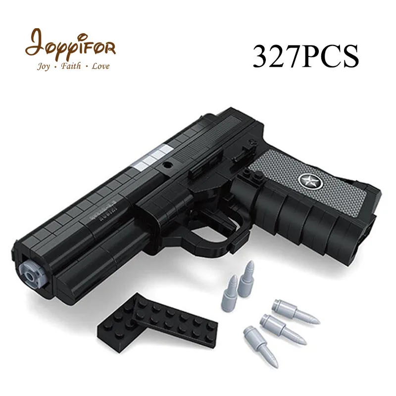 Joyyifor 14Kinds Revolver Pistol Power GUN Weapon Arm Model Toy Brick Building Blocks Set Weapon Compatible military