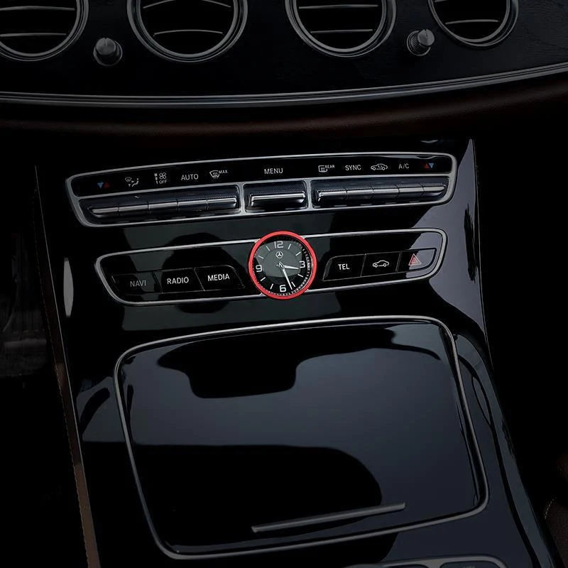1 Blue Aluminum Interior Dashboard Clock Surrounding Decoration Ring Trim Compatible with Mercedes W205 C-Class W213 E-Class X205 GLC-Class iJDMTOY 