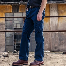 Мужские брюки карго в стиле милитари, мужские брюки с карманами, тактические повседневные длинные брюки, мужские синие брендовые штаны больших размеров 680