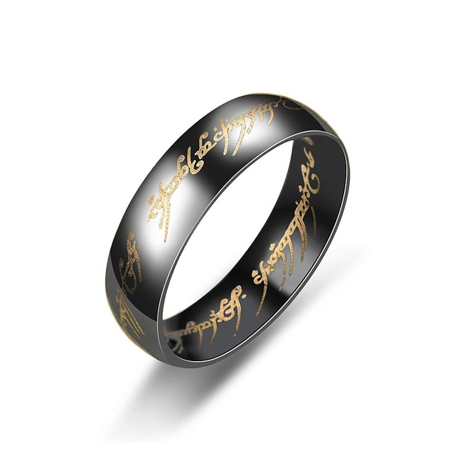 Stainless Steel Rings For Men Women Letter Gold Silver Color One Finger Ring Alloy Vintage Valentine's Day Gift Jewelry