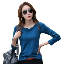 Autumn women t shirt v neck long sleeve tee shirt women cotton basic t-shirt women plain simple t Shirt for women tees top CS362 Autumn women t shirt v neck long sleeve tee shirt women cotton basic t-shirt women plain simple t Shirt for women tees top CS362