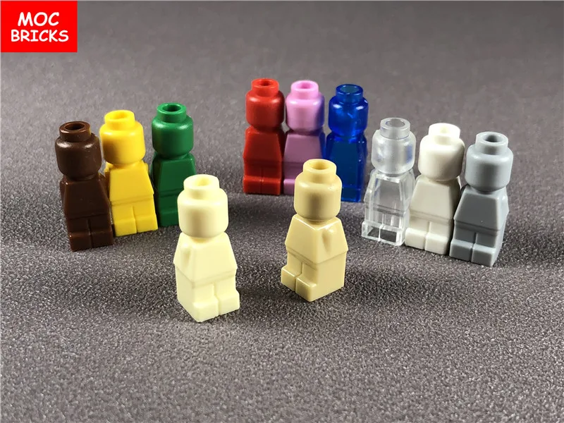 

10 pcs\lot MOC Bricks Micro Chessman Figure 11 Different Colors Blank plain figure Custom Unprinted compatible 90398 blocks