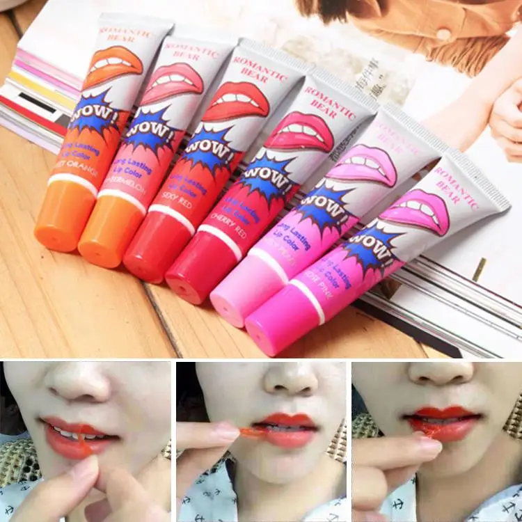 

24pcs/lot Romantic Bear Batom Matte Liquid Lipstick 24 Hours long lasting Lipgloss Pintalabios hot sale peel off lip Lip Gloss