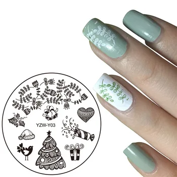 1pc 20 Designs Available YZW-Y Stamping Plate Lace Starfish &amp;amp; Leopard Feather Clown Flower Nail Art Template