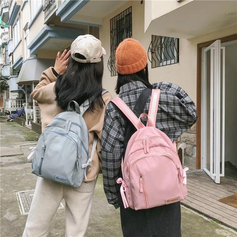 

JI HAO Brand Design Women Casual Zipper Ladies Computer Backpack Nylon School Bag High Quality Travel Backpack College Bags