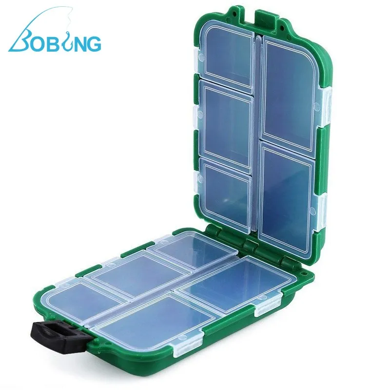

Bobing 10 Compartments Fly Fishing Box Lures Baits Storage Case Plastic Container Fish Tackle Box Lure Fishing Tools Accessories