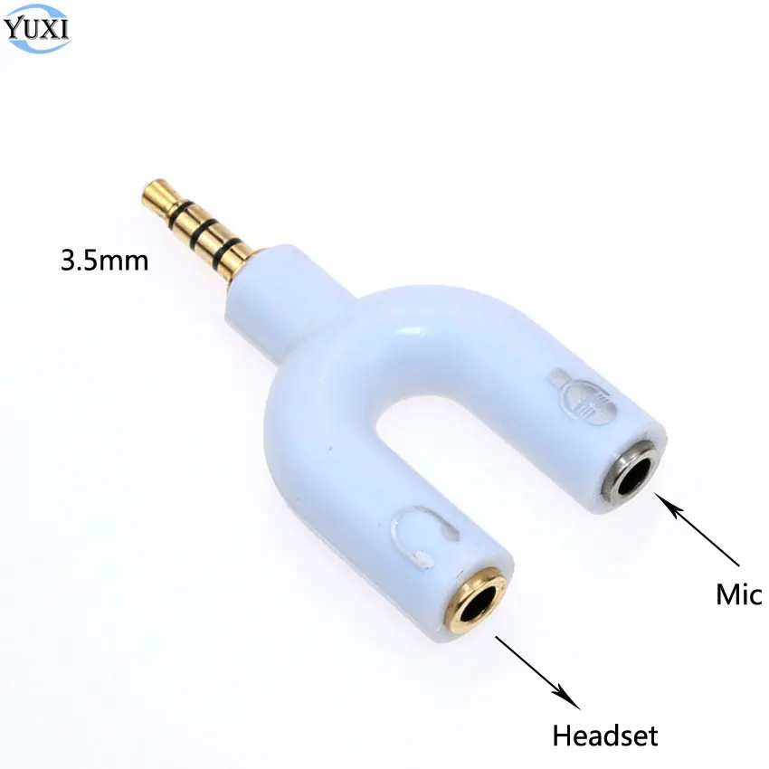 

YuXi Headset Adapter Kit U Shape 3.5mm Y Splitter for Audio Headphone and MIC Headset for Cellphone MP3 PC etc
