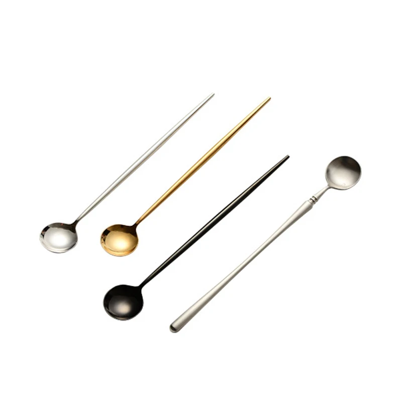 Набор ложек для льда с длинной ручкой из нержавеющей стали 195 мм|coffee spoon|serving spoonspoon