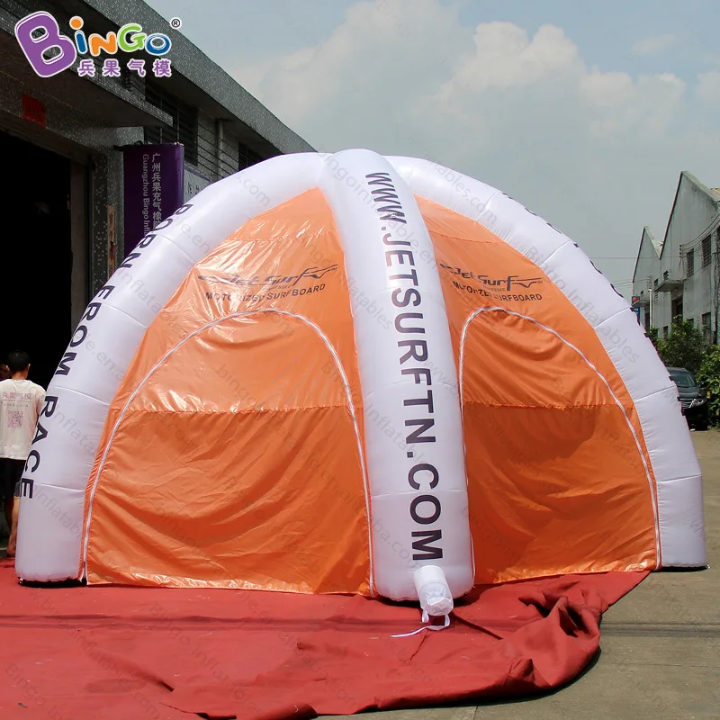  Free shipping Six legs type inflatable spider tent with digital printing 6 Meters dia orange and wh