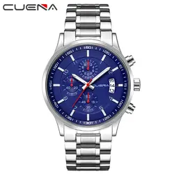 Часы лучший бренд класса люкс Хронограф полный Сталь Для мужчин наручные часы Мода Спорт мужской часы Дисплей Дата Montre Homme Reloj Hombre