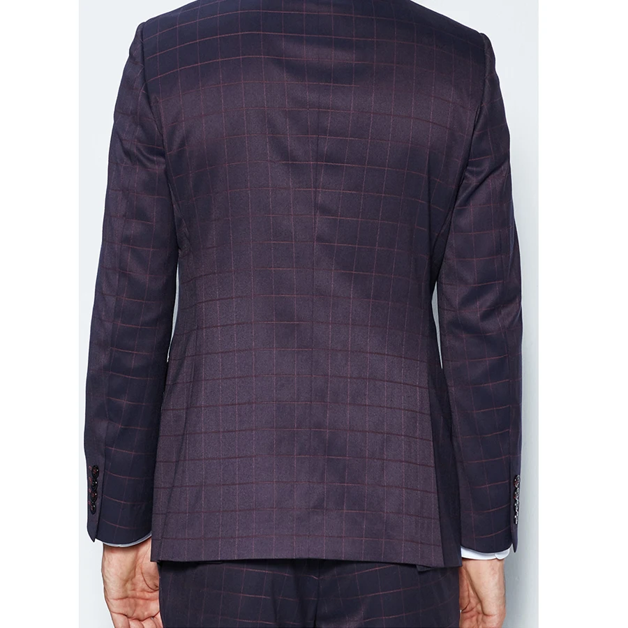 Plaid Men's Business Suit Men Suits for Wedding Groom Suit Blazer Men Ternos Masculino Slim Fit 2 Pieces (Jacket+Pants) Best Men