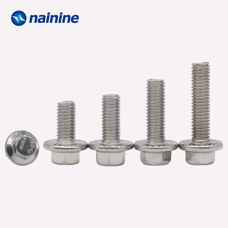 

GB5787 M6 M8 M10 Hexagon Flange Bolts With Tooth Anti-slip Screw 304 Stainless Steel HW199